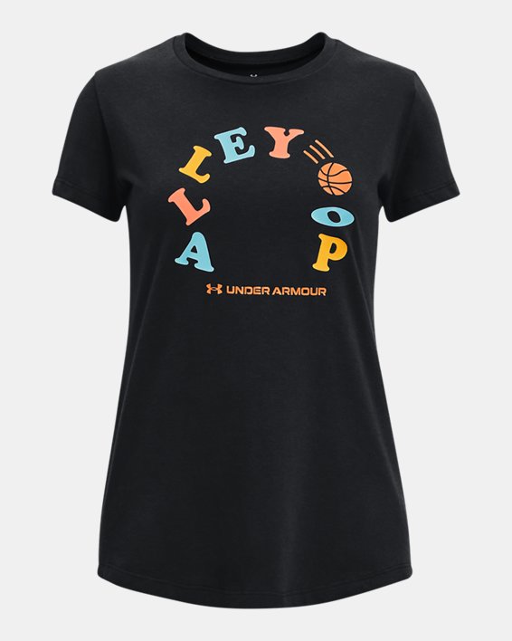 Girls' UA Alley-Oop Basketball Short Sleeve, Black, pdpMainDesktop image number 0
